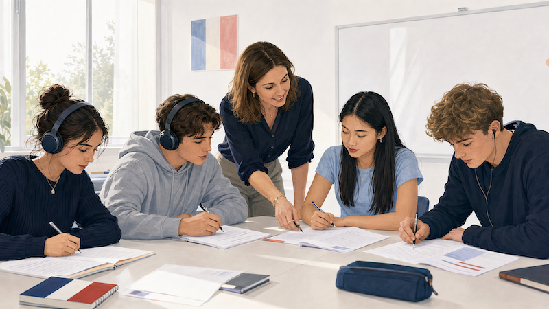 HSC students practising their exam